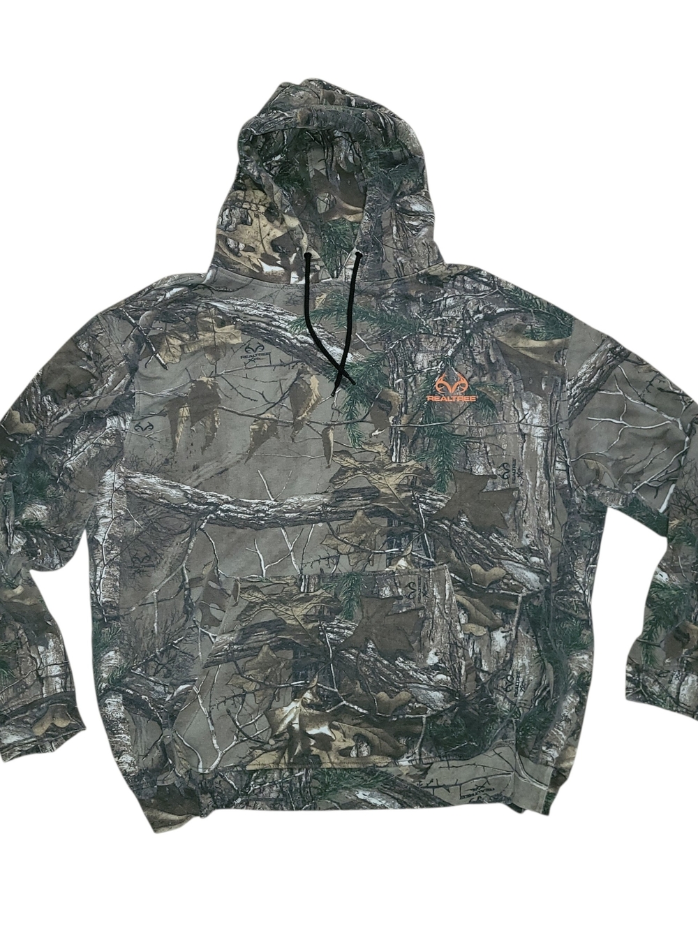Realtree Camo Hoodie with Orange Logo Baggy Boxy Fit XXL